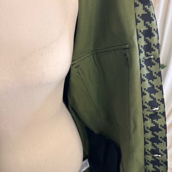 Adidas x Ivy Park Twill Heavyweight Jacket Green & Black Houndstooth Sz S NWT - Picture 7 of 17